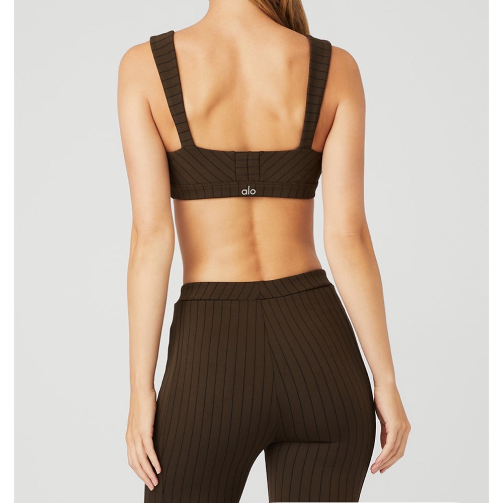 ALO Yoga Brown Ribbed Bra and Pant Set - Picture 3 of 3